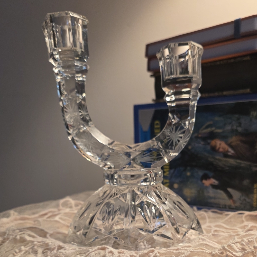 Vintage Crystal Double Candle Holder